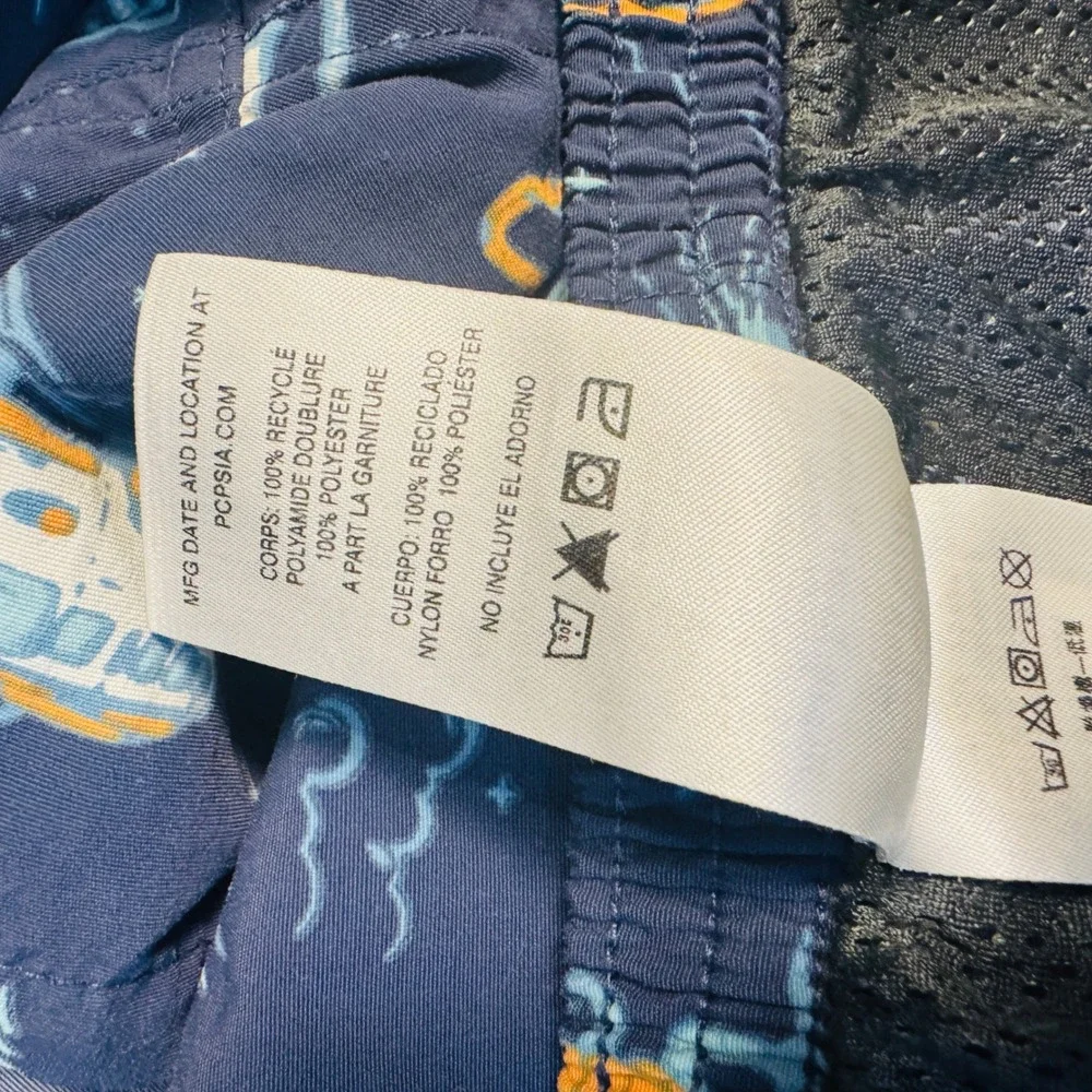 Patagonia Baggies Lights Shorts Mens Medium Navy Viva Los Fun Hogs Print 4